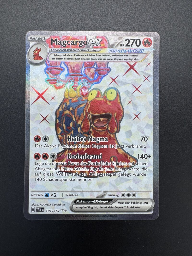 Raw - Magcargo ex - German - Pokemon Card - Twilight Masquerade - 191/167 - Ultra Rare